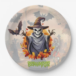 Halloween Pompoenveld Papieren Bordje