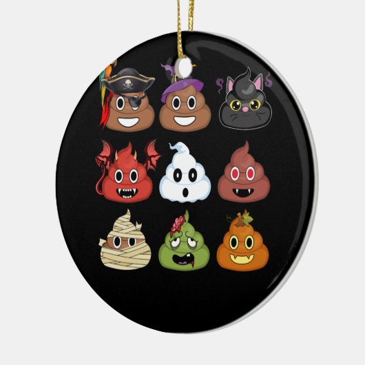 Halloween Poop Emojis Face Pumpkin Pirate Mummy Keramisch Ornament (Links)