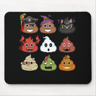 Halloween Poop Emojis Face Pumpkin Pirate Mummy Muismat