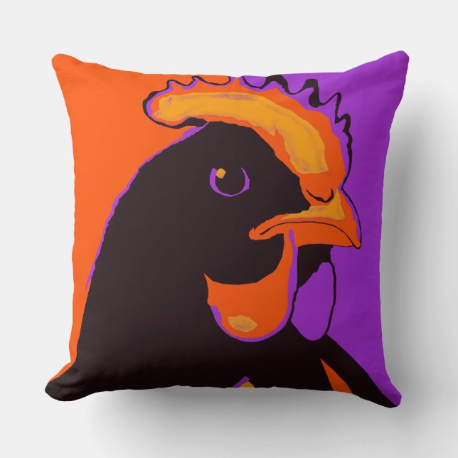 Halloween Pop Art Chicken Pillow Kussen (Voorkant)