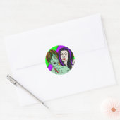 Halloween | Pop Art zombie Vampire Ronde Sticker (Envelop)