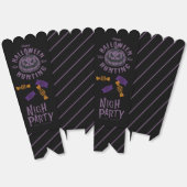 Halloween Popcorn Box – Zwart & Paarse pompoen Bedankdoosjes (Ongevouwen)