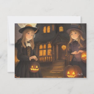 Halloween Post Kaart - Grils beroemd gemaakt door 