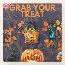 Halloween Poster - Geweldig voor Trick or treat De Glazen Onderzetter