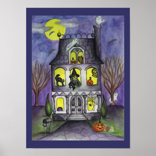 Halloween-Poster in Haunted House Poster (Voorkant)
