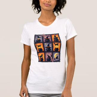 Halloween Postzegel Collage T-shirt