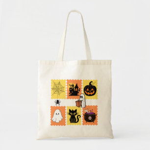 Halloween postzegel Collectie – Schattige Spooky I Tote Bag