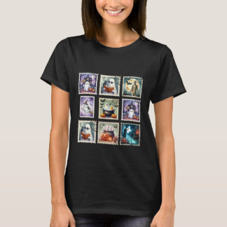 Halloween postzegels t-shirt