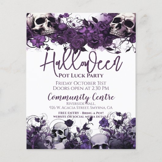 Halloween Pot Luck Party Flyer (Voorkant)