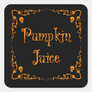 Halloween Potion Ingrediënten Pompoensap Vierkante Sticker