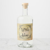 Halloween Potion Ingrediënten Witch Ashes Likeurfles Etiket (Voorkant)