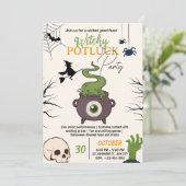 Halloween Potluck Party Invitation Card Kaart (Staand voorkant)