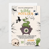 Halloween Potluck Party Invitation Card Kaart (Voorkant / Achterkant)