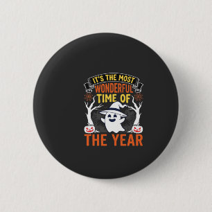 Halloween Prachtige Tijd Geest en Pompoen Vintage Ronde Button 5,7 Cm
