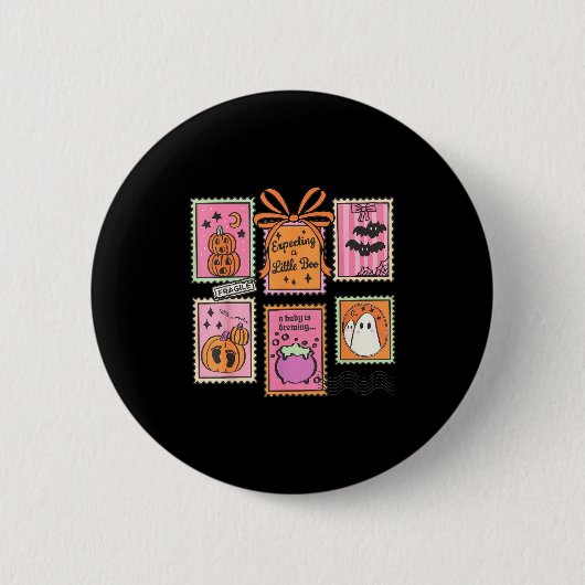 Halloween Pregnancy Announcement Funny Ghost Baby Ronde Button 5,7 Cm (Voorkant)