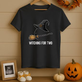 Halloween Pregnancy Pregnant Witching For Two T-shirt