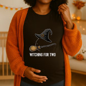 Halloween Pregnancy Pregnant Witching For Two T-shirt