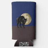 Halloween Prowling Black Cat op een Volle Maan (Achterkant)