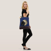 Halloween Prowling Black Cat op een Volle Maan Draagtas (Op model)