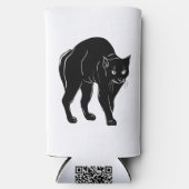 Halloween Prowling Black Cat Silhouette Tekening (Voorkant)