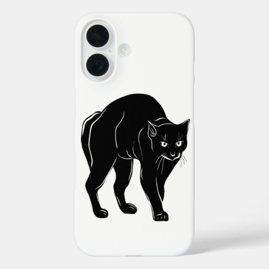 Halloween Prowling Black Cat Silhouette Tekening Case-Mate iPhone Case (Achterkant)