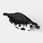 Halloween Prowling Black Cat Silhouette Tekening Heuptasje (Open)