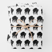 Halloween Prowling Black Cat Silhouette Tekening Inpakpapier Vel (In situ)