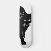Halloween Prowling Black Cat Silhouette Tekening Skateboard (Voorkant)