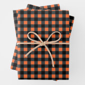 Halloween Pset Pattern in Black and Oranje Inpakpapier Vel (In situ)