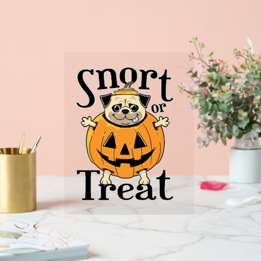 Halloween Pug Acryl Bord (Huwelijk)