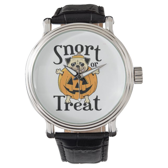 Halloween Pug Horloge (Voorkant)