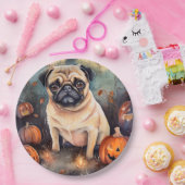 Halloween Pug met pompoenen eng Papieren Bordje (Feest)