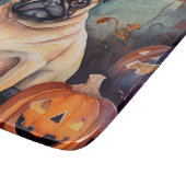 Halloween Pug met pompoenen eng Snijplank (Hoek)