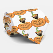 Halloween Pug Stropdas (Opgerold)