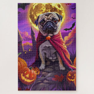 Halloween Pug Vampier Pompoenen Eng Legpuzzel