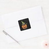 Halloween Pug Vierkante Sticker (Envelop)