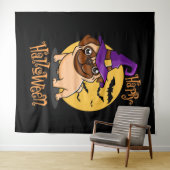 Halloween Puggy Tapestry Wandkleed (In Situ (horizontaal))