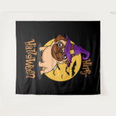 Halloween Puggy Tapestry Wandkleed (Voorkant (horizontaal))