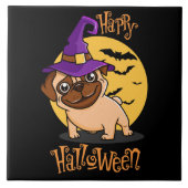 Halloween Puggy Tegel Tegeltje (Voorkant)