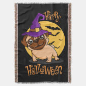 Halloween Puggy Throw Deken (Voorkant Verticaal)