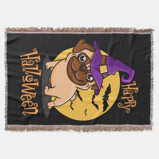 Halloween Puggy Throw Deken (Voorkant)