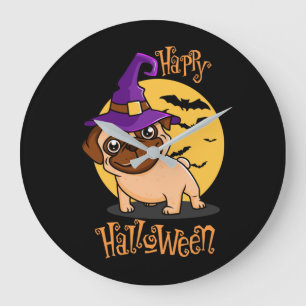 Halloween Puggy Wall klok