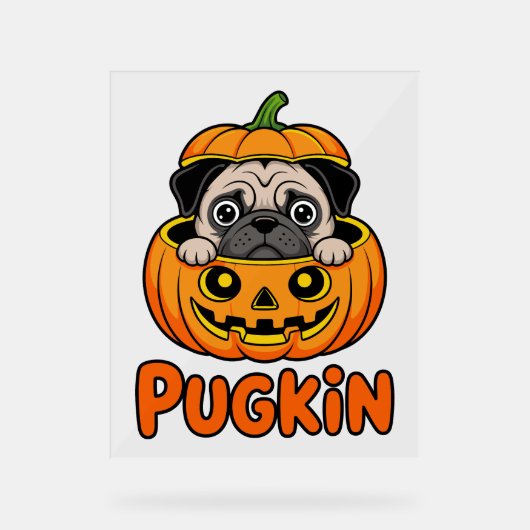 Halloween Pugkin, chien Citrouille Carlin (Recto)