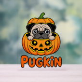 Halloween Pugkin, Pumpkin Pug Dog Acryl Bord (Neutraal)