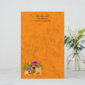 Halloween pugs briefpapier (Staand voorkant)