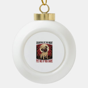 Halloween Pugs-shirt met griezelige begraafplaats Keramische Bal Ornament