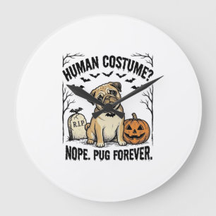 Halloween Pugshemd Vintage Grappige Honden Kostuum Grote Klok