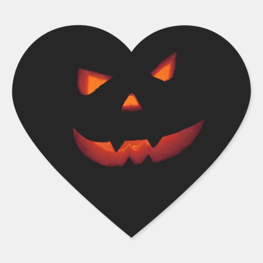 Halloween Pumpkin 001 Hart Sticker (Voorkant)