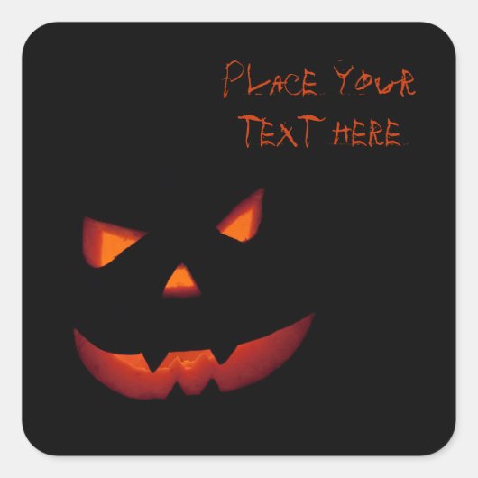 Halloween Pumpkin 001 Vierkante Sticker (Voorkant)
