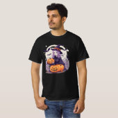 halloween pumpkin and halloween witch bats t-shirt (Voorkant volledig)